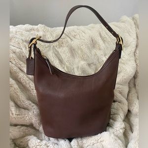 Vintage Coach Small Bucket Leather Bag in Dark Brown